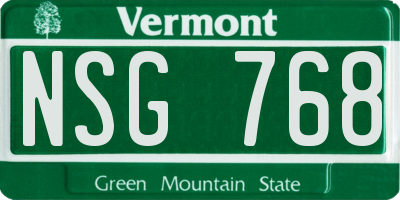 VT license plate NSG768