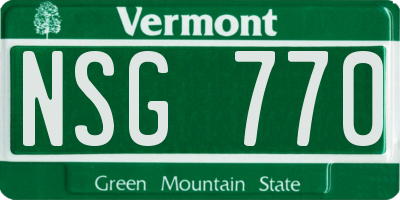 VT license plate NSG770