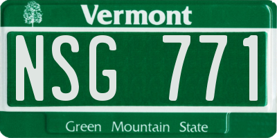 VT license plate NSG771