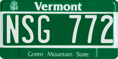 VT license plate NSG772