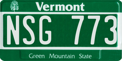 VT license plate NSG773