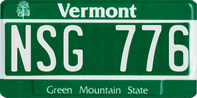 VT license plate NSG776