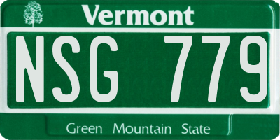 VT license plate NSG779