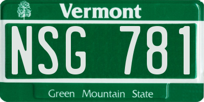 VT license plate NSG781