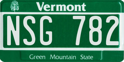 VT license plate NSG782
