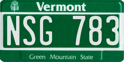 VT license plate NSG783