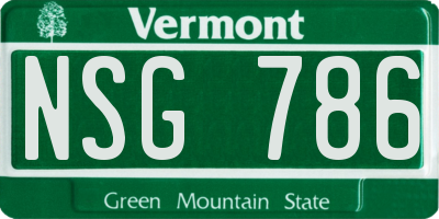 VT license plate NSG786