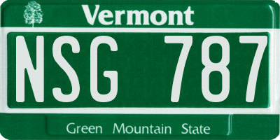 VT license plate NSG787