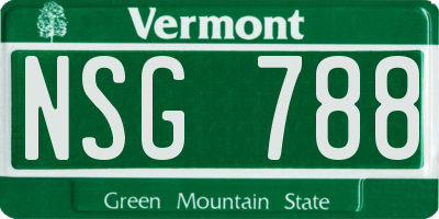 VT license plate NSG788