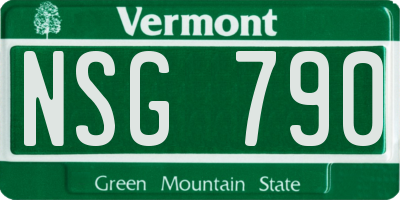 VT license plate NSG790