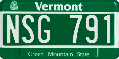 VT license plate NSG791