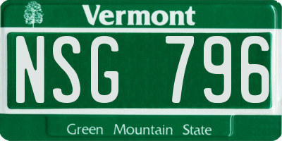 VT license plate NSG796