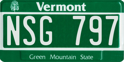 VT license plate NSG797