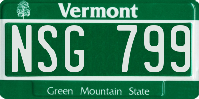 VT license plate NSG799