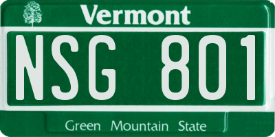 VT license plate NSG801