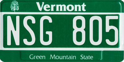 VT license plate NSG805