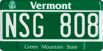 VT license plate NSG808