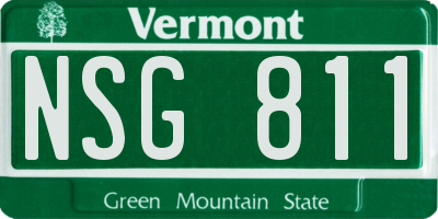VT license plate NSG811