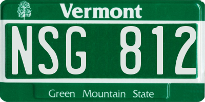 VT license plate NSG812