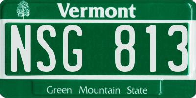VT license plate NSG813