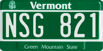 VT license plate NSG821