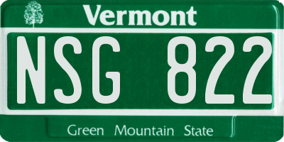 VT license plate NSG822