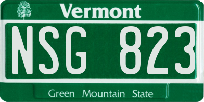 VT license plate NSG823