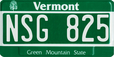VT license plate NSG825