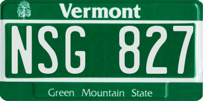 VT license plate NSG827