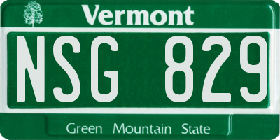 VT license plate NSG829