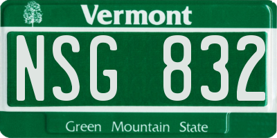 VT license plate NSG832