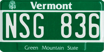 VT license plate NSG836