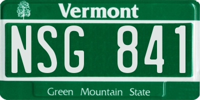 VT license plate NSG841