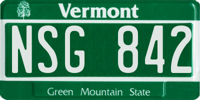 VT license plate NSG842