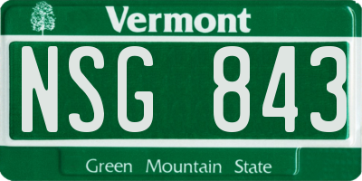 VT license plate NSG843