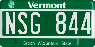 VT license plate NSG844