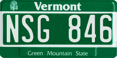 VT license plate NSG846