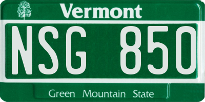 VT license plate NSG850
