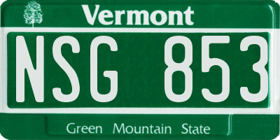 VT license plate NSG853