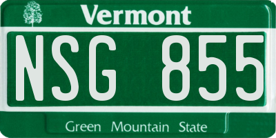 VT license plate NSG855