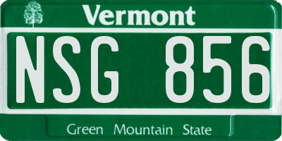 VT license plate NSG856