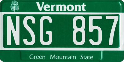 VT license plate NSG857