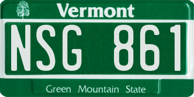 VT license plate NSG861