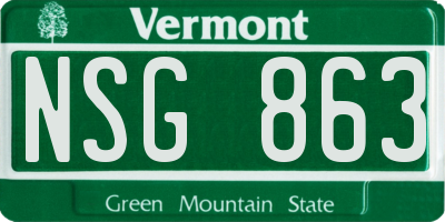 VT license plate NSG863