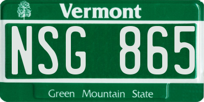 VT license plate NSG865