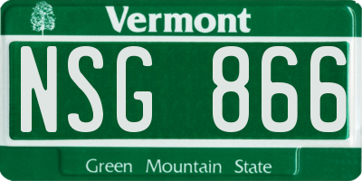 VT license plate NSG866