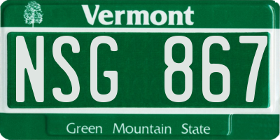 VT license plate NSG867
