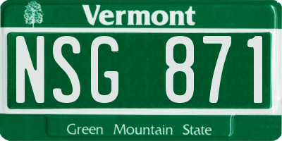 VT license plate NSG871