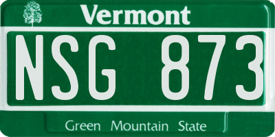 VT license plate NSG873