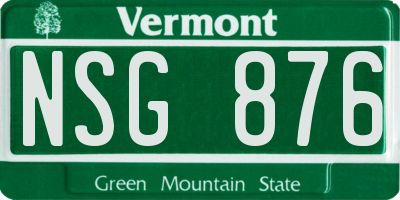 VT license plate NSG876